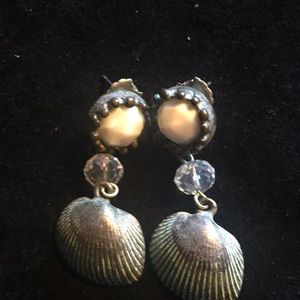 Earrings ....sea shells.  Patina look